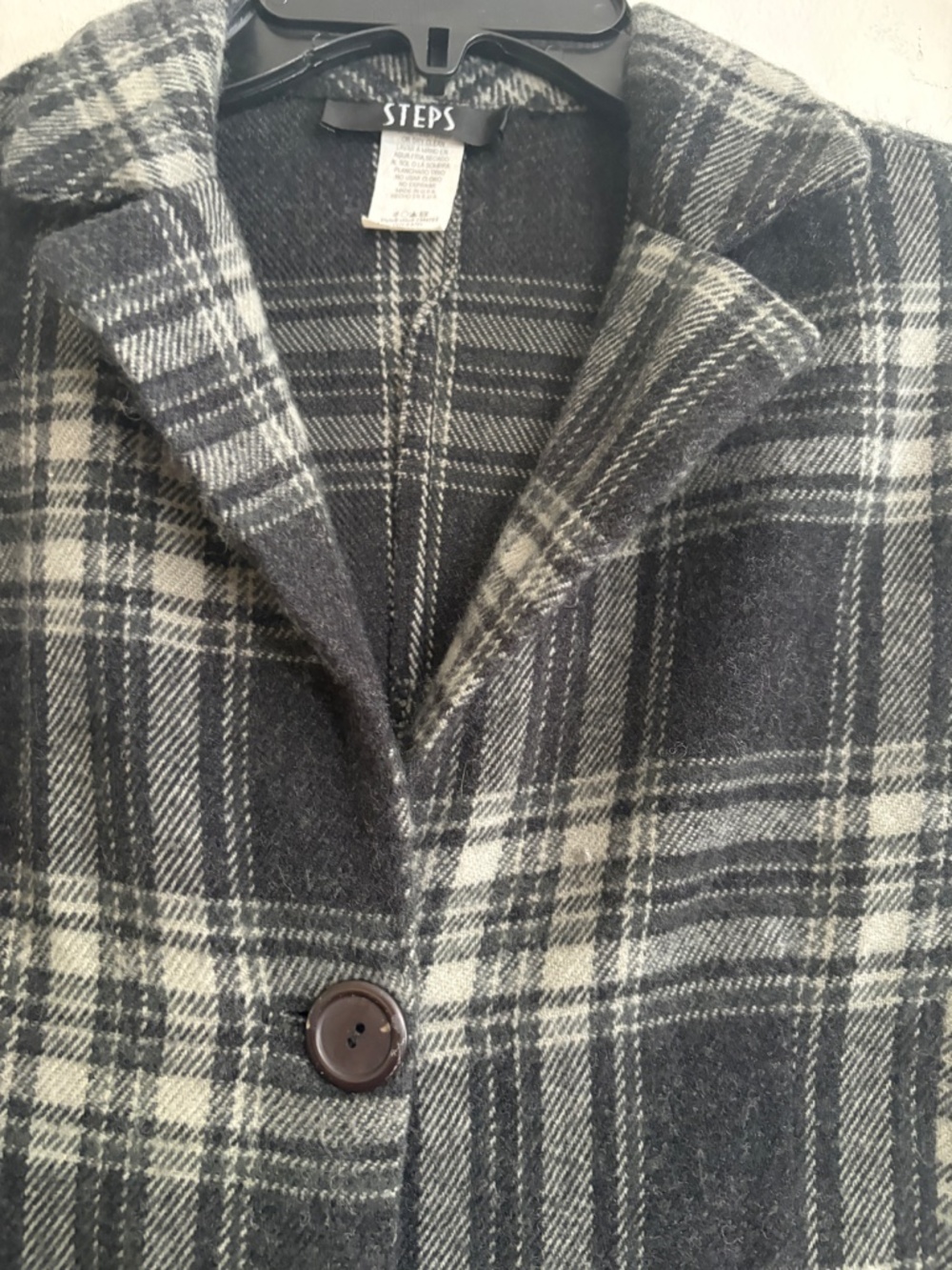 Vintage 1990s STEPS Flannel feel Blazer - Lightweight - Made in USA - Size M - Picture 3 of 14